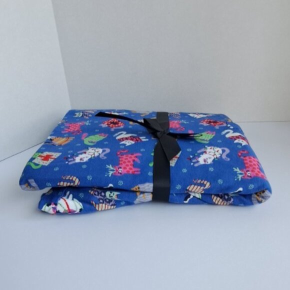 Vera Bradley Henley Pajama Set Catnip Christmas Blue 2X - Picture 8 of 9